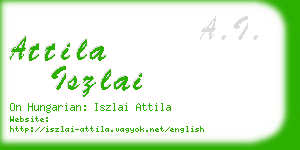 attila iszlai business card